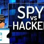 Заголовок инфографики «шпион против взлома»